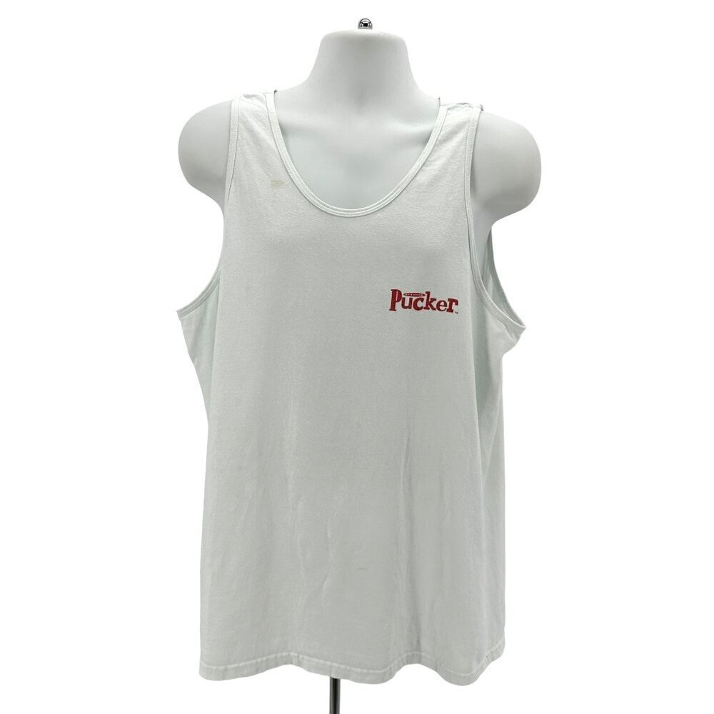 Vintage Gildan Pucker Dekuyper Spring Break 2001 White Tank Top Mens XL